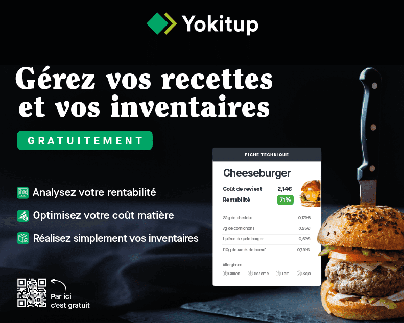 Yokitup lance le 1er logiciel gratuit de gestion des fiches recettes et des inventaires